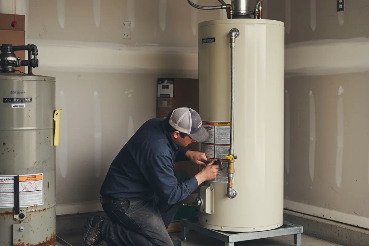 Water heater and shutoff valve replacement in Hamer
